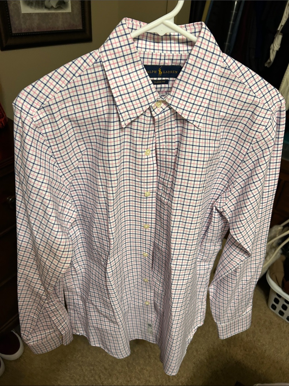 Ralph Lauren Pink and Blue Checked Dress Shirt
